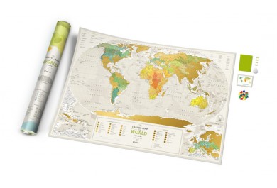 Stírací mapa světa Travel Map Geography