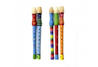 Dětská dřevěná barevná flétna dlouhá 33 cm