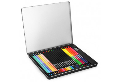 Easy Trojhranné pastelky v luxusní kovové krabičce 24ks - 36 barev