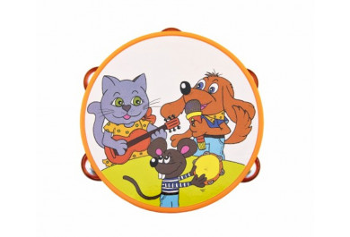 Dětská tamburína Zvířátka a jejich kapela, 16cm