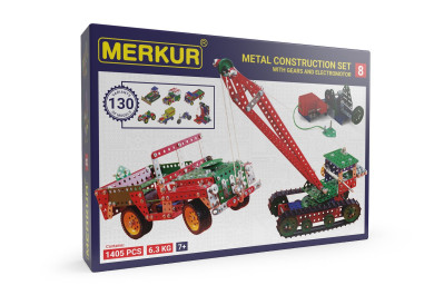 Merkur 8 stavebnice, 1405 dílů, 130 modelů