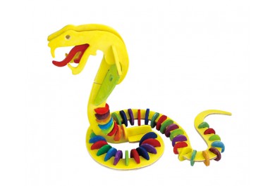 Robotime dřevěné 3D puzzle - skládačka Had barevný