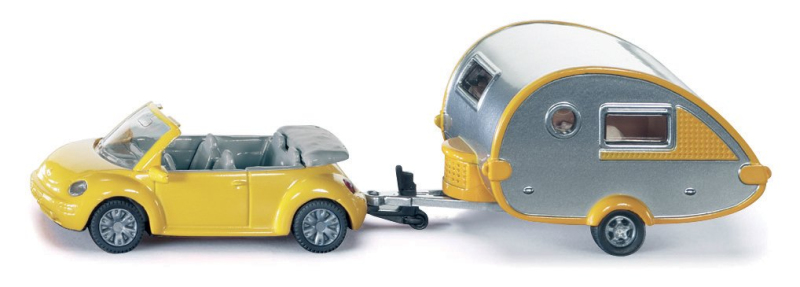 Siku blister - osobní automobil s obytným přívěsem