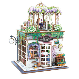 Buki Dřevěná 3D stavebnice Diorama Pekařství s LED osvětlením