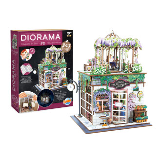 Buki Dřevěná 3D stavebnice Diorama Pekařství s LED osvětlením