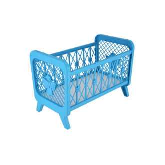 Postýlka pro panenky bez soupravy plast 32x47x26cm mix barev v krabici 48x33x8cm