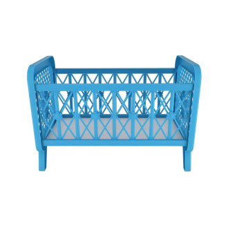 Postýlka pro panenky bez soupravy plast 32x47x26cm mix barev v krabici 48x33x8cm