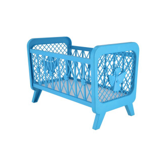 Postýlka pro panenky bez soupravy plast 32x47x26cm mix barev v krabici 48x33x8cm