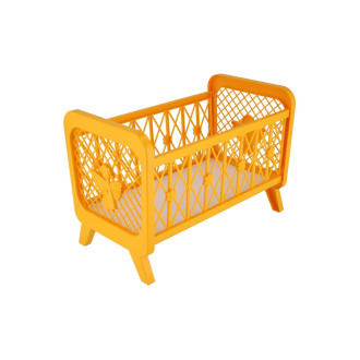 Postýlka pro panenky bez soupravy plast 32x47x26cm mix barev v krabici 48x33x8cm