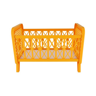 Postýlka pro panenky bez soupravy plast 32x47x26cm mix barev v krabici 48x33x8cm