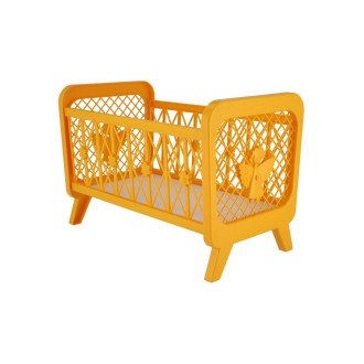 Postýlka pro panenky bez soupravy plast 32x47x26cm mix barev v krabici 48x33x8cm