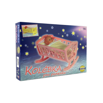 Kolébka pro panenky bez soupravy plast 47x35x30cm v krabici 48x32x8cm