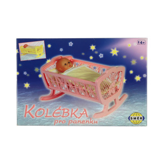 Kolébka pro panenky bez soupravy plast 47x35x30cm v krabici 48x32x8cm
