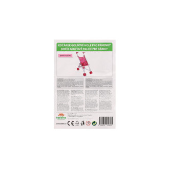 Kočárek pro panenky golfové hole kov/plast 27x55x52cm v sáčku
