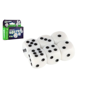 Hrací kostky 13x13mm společenská hra 6ks v krabičce 9x5x2cm