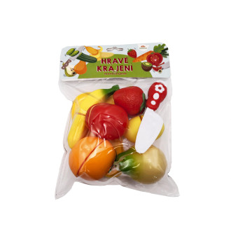 Ovoce krájecí plast s prkénkem 13,5x8cm s nožem v sáčku 18x26x5cm