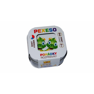 Pexeso Pohádky 64 karet společenská hra v plechové krabičce 6,5x6,5x4cm 9ks v boxu