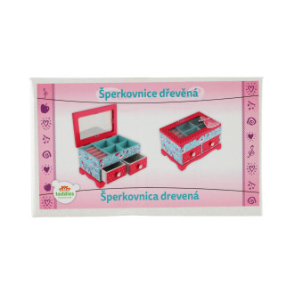 Šperkovnice Princess 2 zásuvky odklápěcí vrch,  dřevo, 18x12,5x12cm