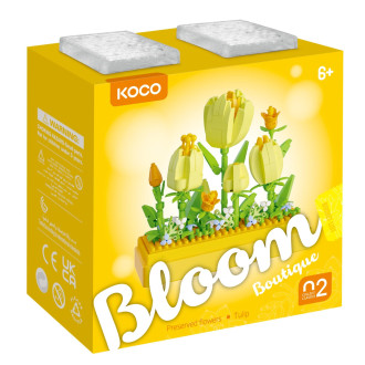 Stavebnice mini KOCO Tulipány plast 295ks v krabičce 11x12x5cm