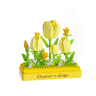 Stavebnice mini KOCO Tulipány plast 295ks v krabičce 11x12x5cm