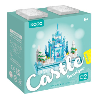Stavebnice mini KOCO Zimní hrad plast 381ks v krabičce 11x12x5cm