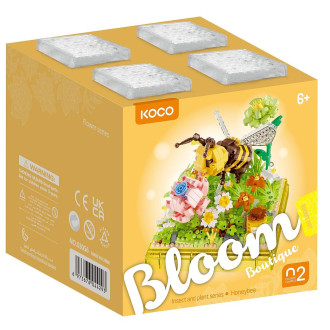 Stavebnice mini KOCO Včelka plast 668ks v krabičce 11x12x11cm