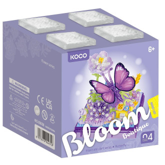 Stavebnice mini KOCO Motýlek plast 471ks v krabičce 11x12x11cm