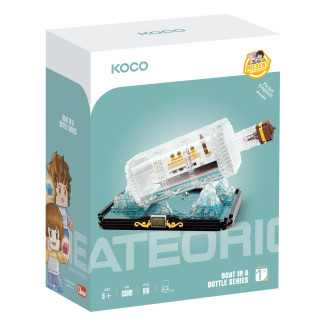 Stavebnice mini KOCO Titanic v láhvi plast 918ks v krabičce 14x18x8cm
