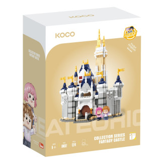 Stavebnice mini KOCO Pohádkový hrad plast 1274ks v krabičce 15x20x8cm