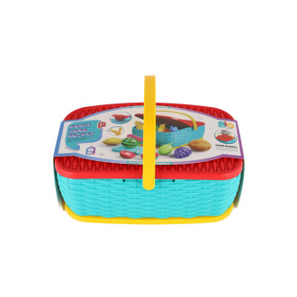Piknikový košík - ovoce/zelenina krájecí 15ks plast 2 barvy 28x20cm