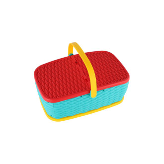Piknikový košík - ovoce/zelenina krájecí 15ks plast 2 barvy 28x20cm