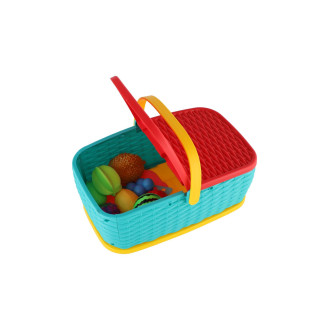 Piknikový košík - ovoce/zelenina krájecí 15ks plast 2 barvy 28x20cm