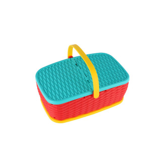 Piknikový košík - ovoce/zelenina krájecí 15ks plast 2 barvy 28x20cm