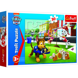 Puzzle Tlapková patrola/Paw patrol 27x20cm 30 dílků v krabičce 21x14x4cm