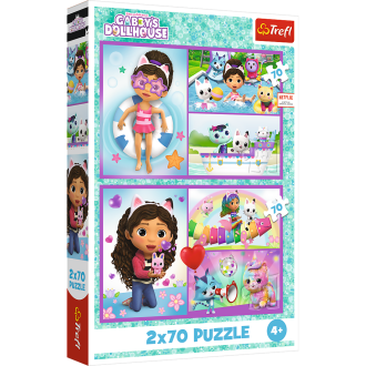 Puzzle 2x70 Zahrajte si s Gabby 27,5x18cm v krabici 19x29x4cm