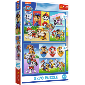 Puzzle 2x70 Tlapková patrola/Paw Patrol 27,5x18cm v krabici 19x29x4cm