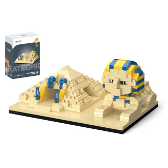 Stavebnice mini KOCO Pyramida a sfinga plast 410 ks v krabičce 13x16,5x7cm