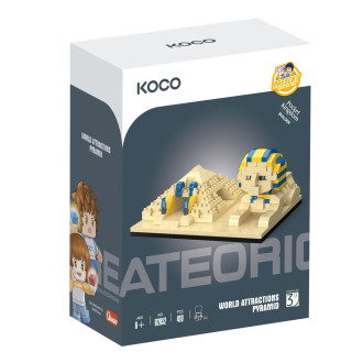 Stavebnice mini KOCO Pyramida a sfinga plast 410 ks v krabičce 13x16,5x7cm