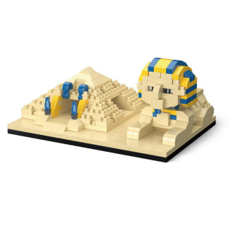 Stavebnice mini KOCO Pyramida a sfinga plast 410 ks v krabičce 13x16,5x7cm