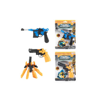 Transformer pistole/robot plast 14-16cm 2 barvy na kartě