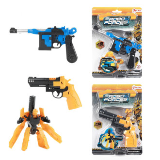 Transformer pistole/robot plast 14-16cm 2 barvy na kartě