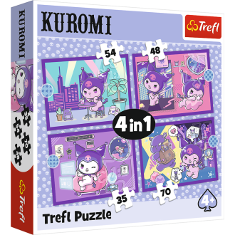 Puzzle 4v1 Den s Kuromi v krabici 28x28x6cm