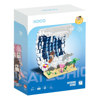 Stavebnice mini KOCO Surfovací vlna plast 1471ks v krabičce 15x20x8cm