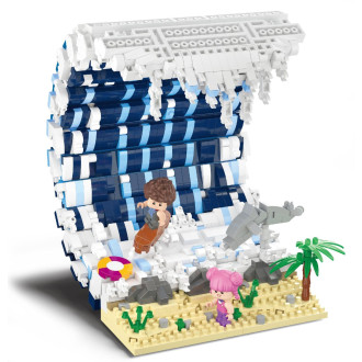 Stavebnice mini KOCO Surfovací vlna plast 1471ks v krabičce 15x20x8cm