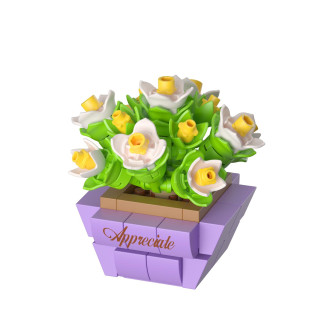 Stavebnice mini KOCO Sukulent v květináči plast mix druhů v krabičce 8x12x4cm 12ks v boxu