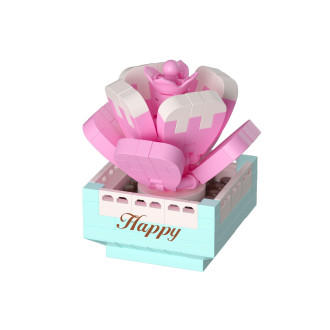 Stavebnice mini KOCO Sukulent v květináči plast mix druhů v krabičce 8x12x4cm 12ks v boxu