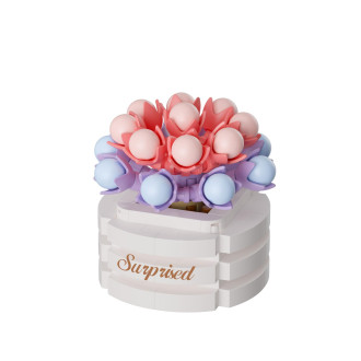 Stavebnice mini KOCO Sukulent v květináči plast mix druhů v krabičce 8x12x4cm 12ks v boxu