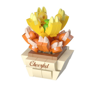 Stavebnice mini KOCO Sukulent v květináči plast mix druhů v krabičce 8x12x4cm 12ks v boxu