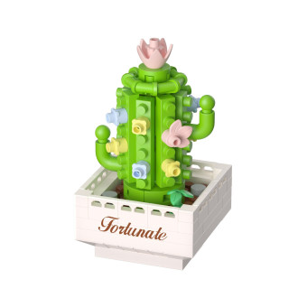 Stavebnice mini KOCO Sukulent v květináči plast mix druhů v krabičce 8x12x4cm 12ks v boxu