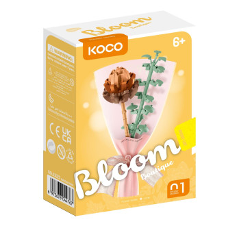 Stavebnice mini KOCO Malý pugét plast mix druhů v krabičce 8x12x4cm 12ks v boxu